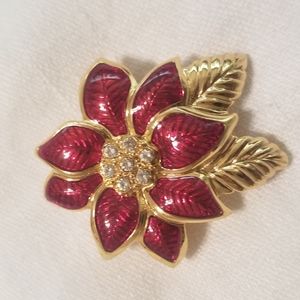 Vintage Monet poinsettia brooch